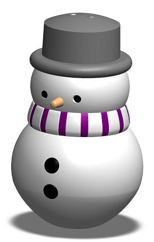 Schneemannfigur mit Schal und Zylinder
