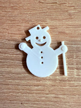 Minimalistischer Schneemann als Christbaumschmuck