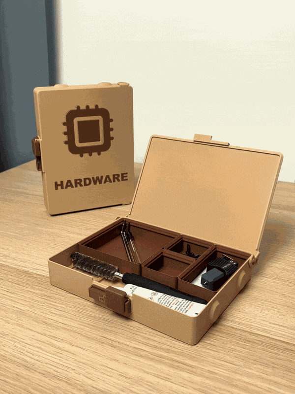 Gridfinity Aufbewahrungsbox 4x3 – stapelbar mit Schiebeverschluss