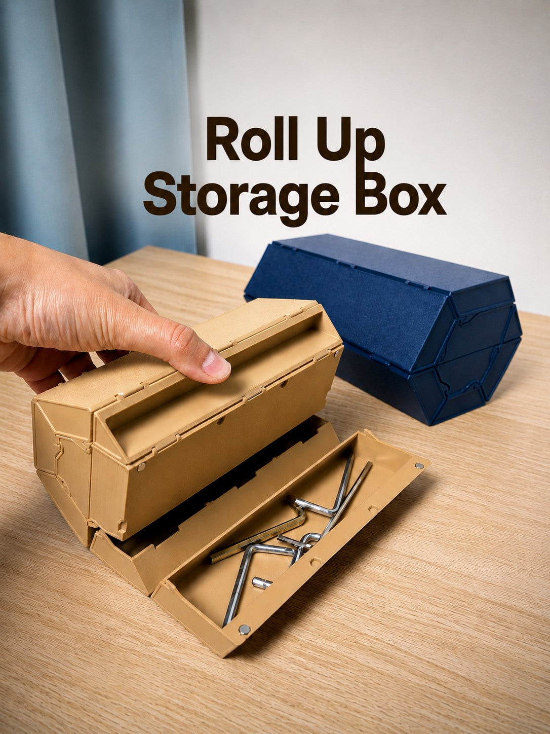 Aufrollbare Aufbewahrungsbox – modularer Organizer für Kleinteile