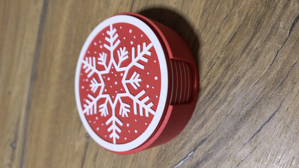 Untersetzer mit Schneeflocken für Weihnachten – 6 Motive