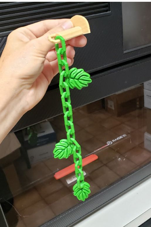 Bird Cage Hanging Chain Toy with Vine Leaf Charms