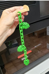 Bird Cage Hanging Chain Toy with Vine Leaf Charms