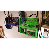 Wall-Mount Rotary Tool Rack with Cable & Bit Storage