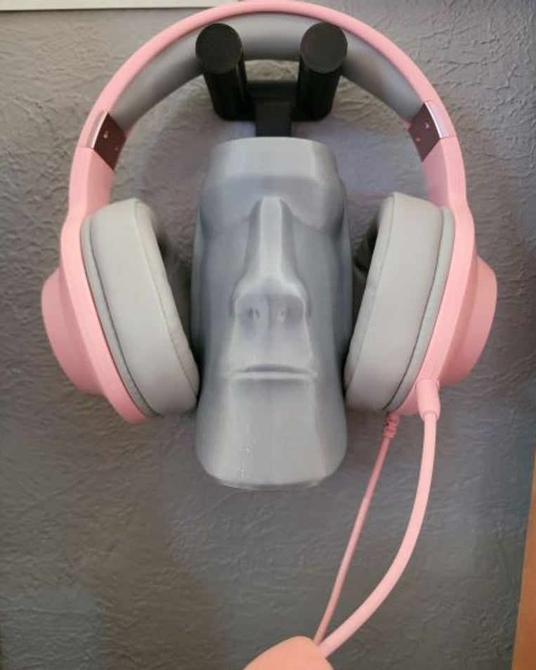 Moai Easter Island Head Headphone Hanger Wall Mount