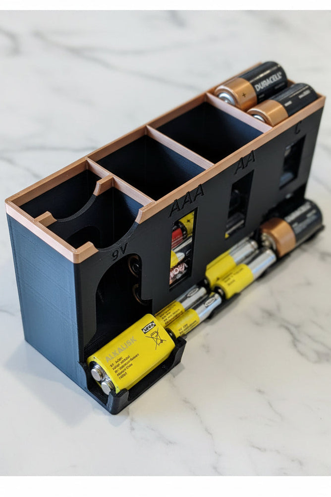 Battery Storage Organizer – AA, AAA, C, D & 9V
