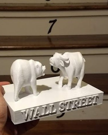 Wall Street Bear vs Bull 3D Print Statue