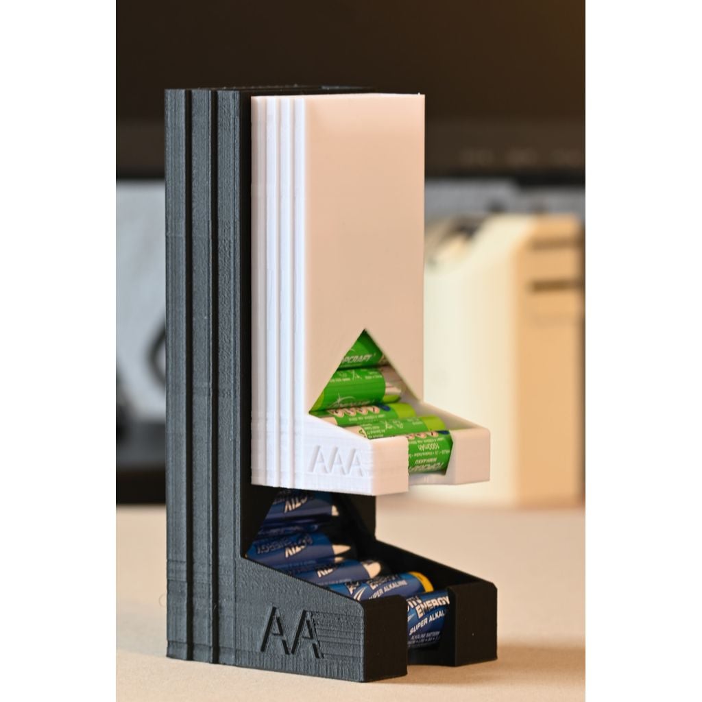 Stackable Battery Organizer with Wall Mount – AA & AAA
