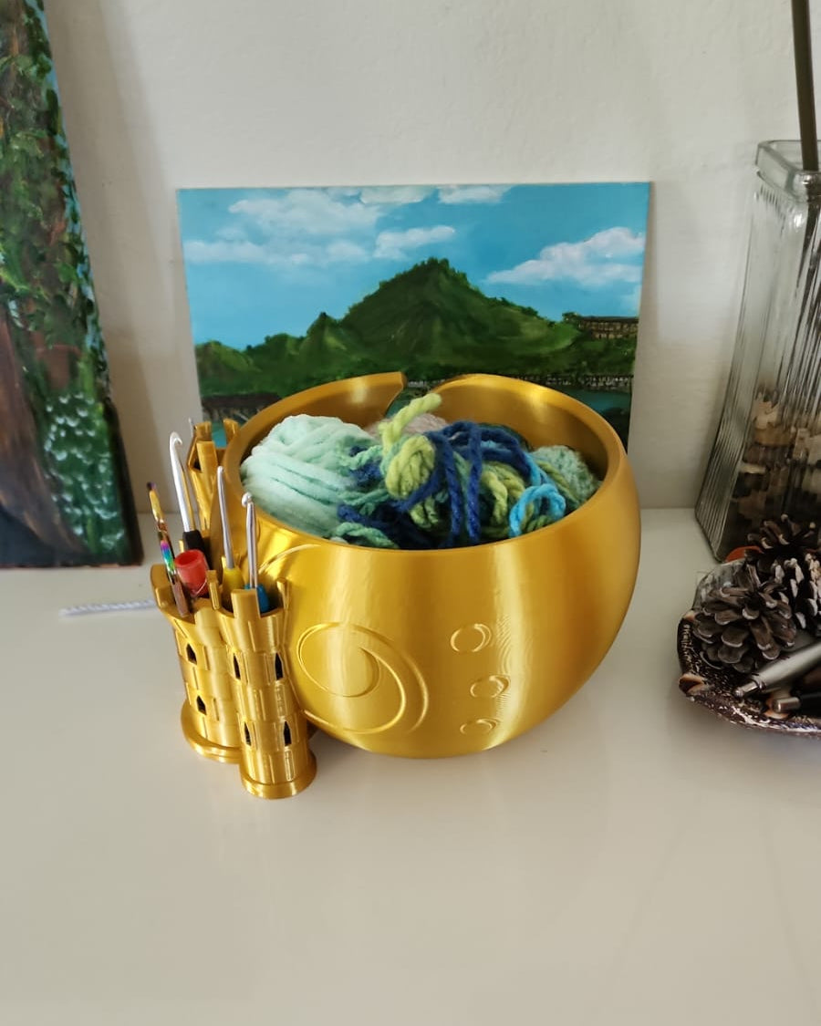 Yarn Bowl Castle — Decorative Knitting Yarn Holder